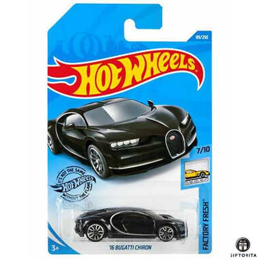 Hot Wheels Regular Bugatti - 16 Bugatti Chiron - 7/10 & 89/250 - Black