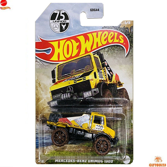 Hot Wheels Regular Mercedes – Mercedes - BENZ - Unimog 1300 - 1/5 - Yellow