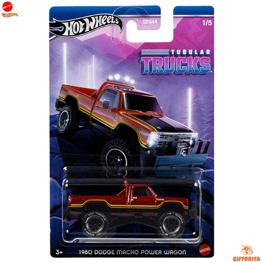 Hot Wheels Regular Dodge 2 – Tubular Trucks  –  1980 Dodge Macho Power Wagon – 1/5 – Red