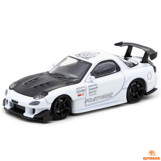 MASTER 1:64 Die Cast (P00078) – MAZDA RX-7 – WHITE- BLACK HOOD