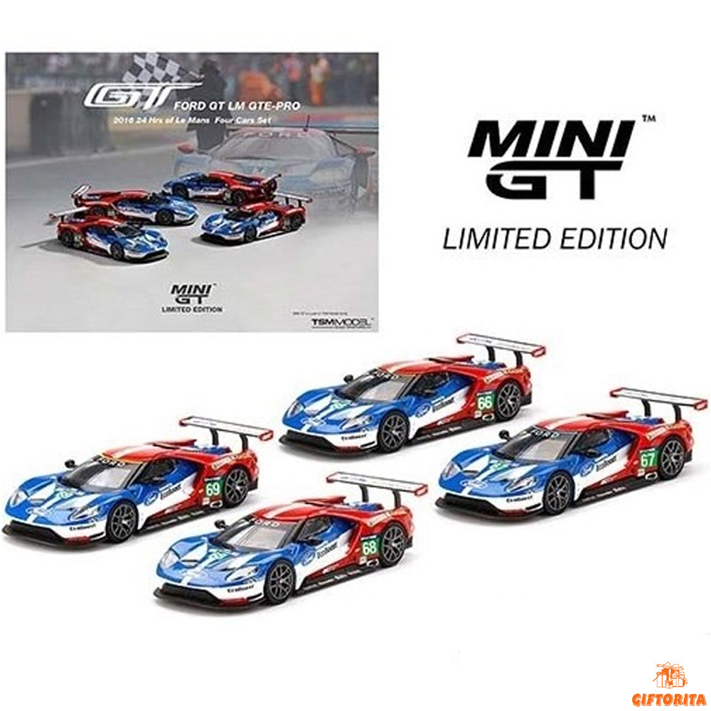 MINI GT (P00119) -  Ford GT LMGTE PRO 2016 24 Hrs of Le Mans Ford Chip Ganassi Team 4 Cars Set