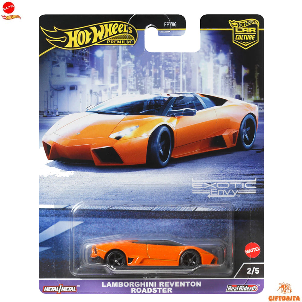 Hot Wheels Premium Single 4  – Lamborghi Reventon Roadster – Car Culture – Exotic Envy # 2/5 – Orange