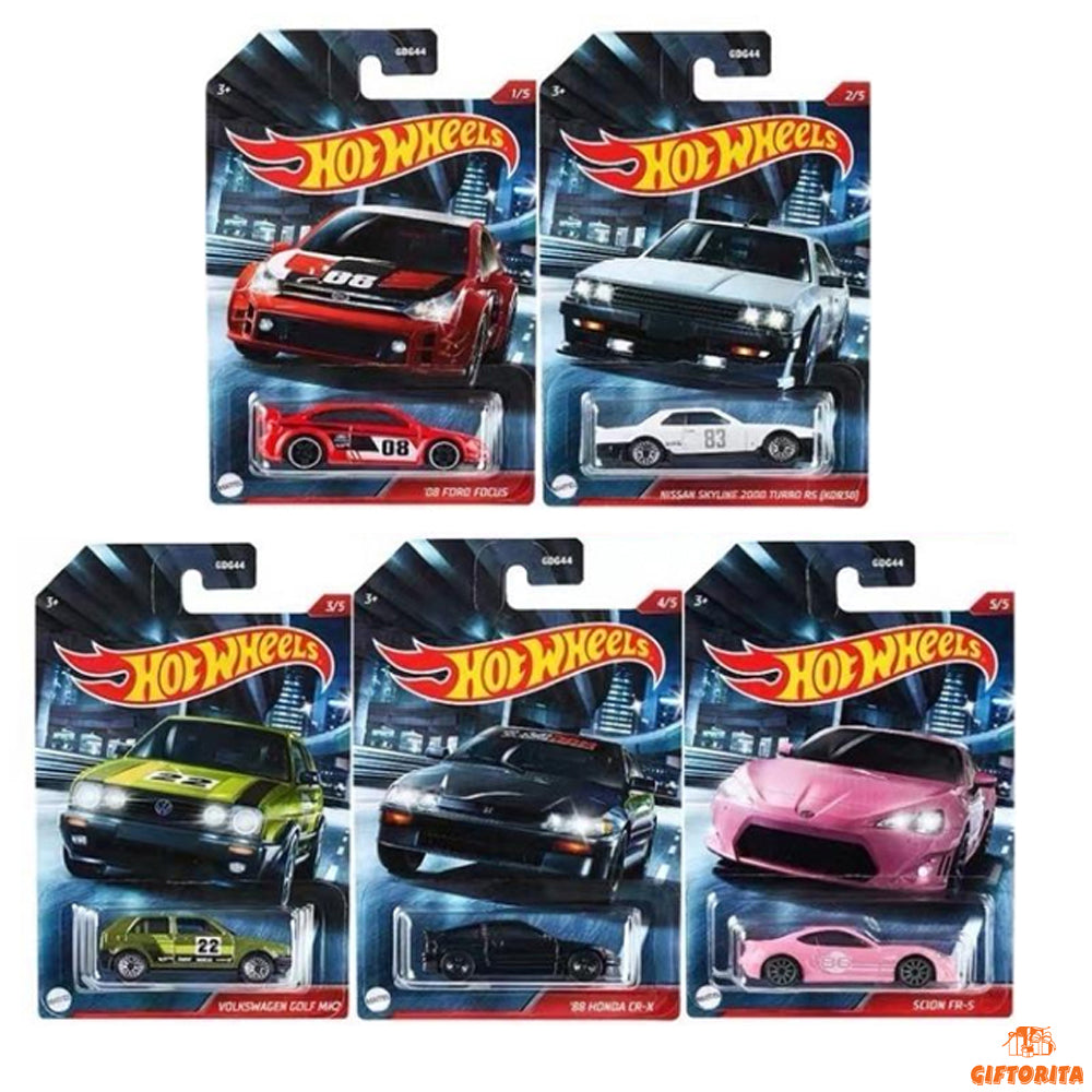 Hot Wheels Regular Set (P01160) – (Cult Racers Series) Automotive set of 5 Assortment(GDG44-9C6P) – 5 Pcs