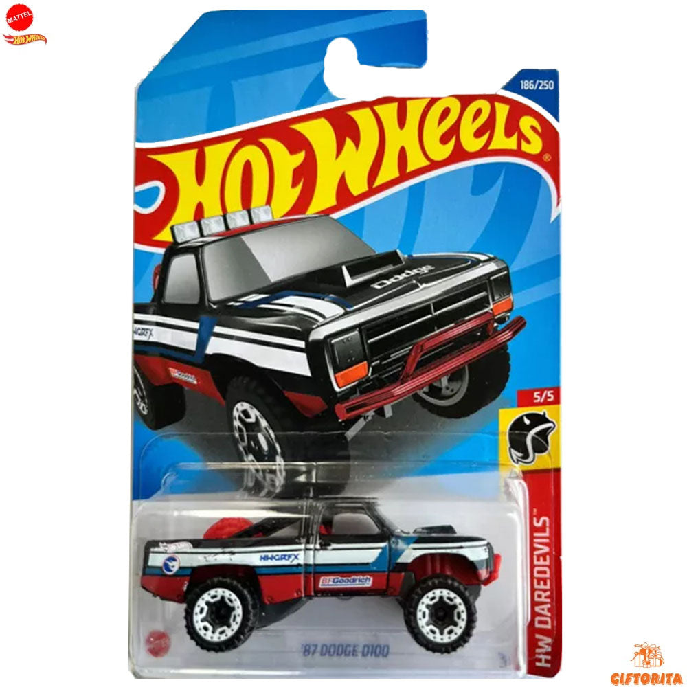 Hot Wheels Regular Dodge 2  –  87 Dodge D100  – 5/5 & 186/250  – Black