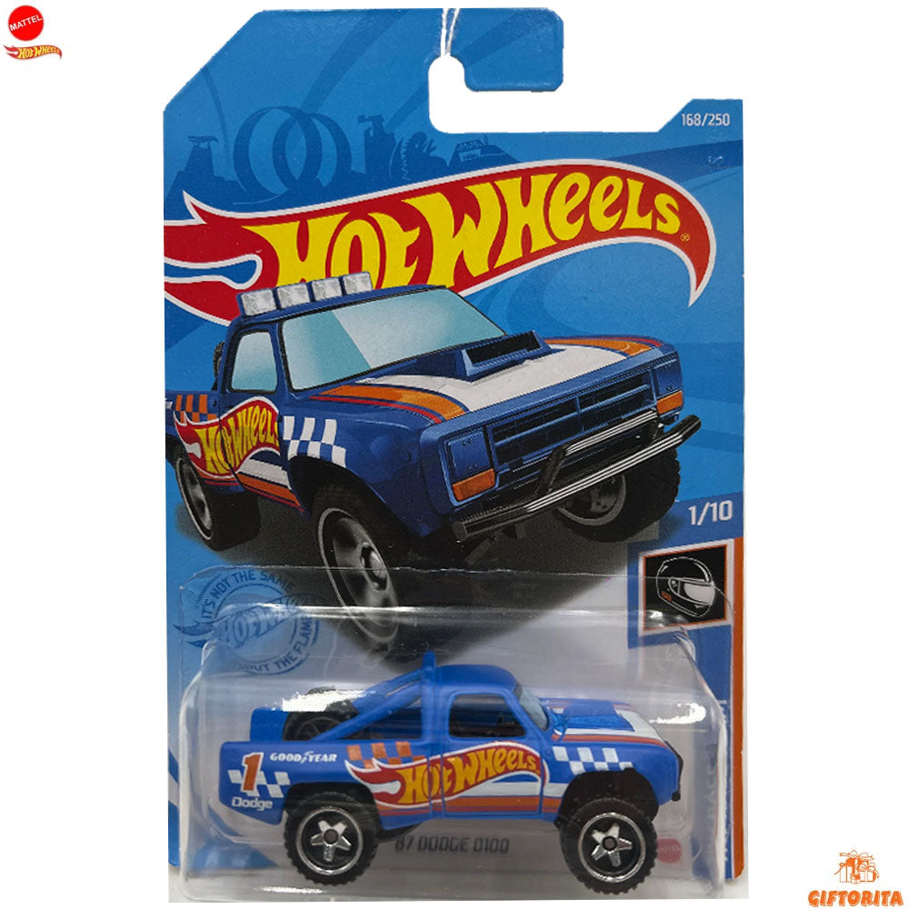 HOT WHEELS Regular Dodge 2  –  87 Dodge D100  – 1/10 & 168/250  –  Blue