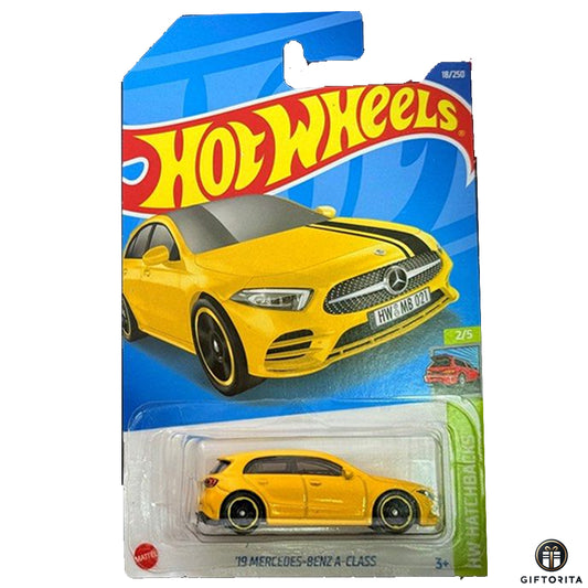 Hot Wheels Regular Mercedes – 19 Mercedes-Benz A-Class - 2/5 & 18/250 - Yellow