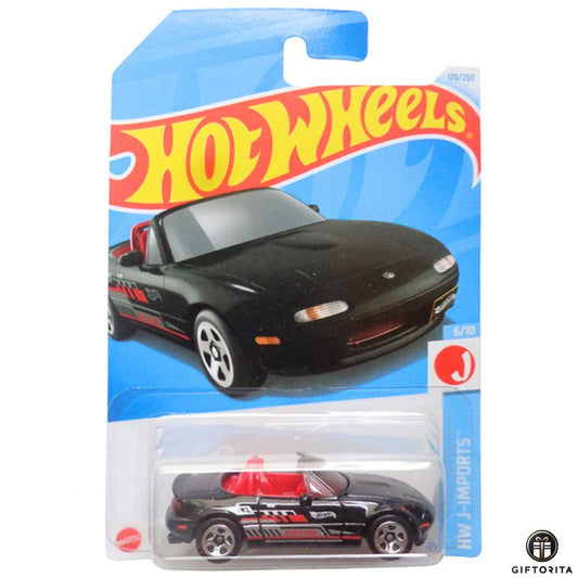 Hot Wheels Regular Mazda 1  – 91 Mazda MX-5 Miata – 6/10 & 120/250 – Black