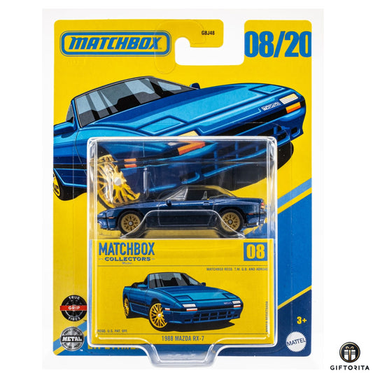 Matchbox Regular Card (P00015) - 1988 Mazda RX-7 - 08/20 - Blue