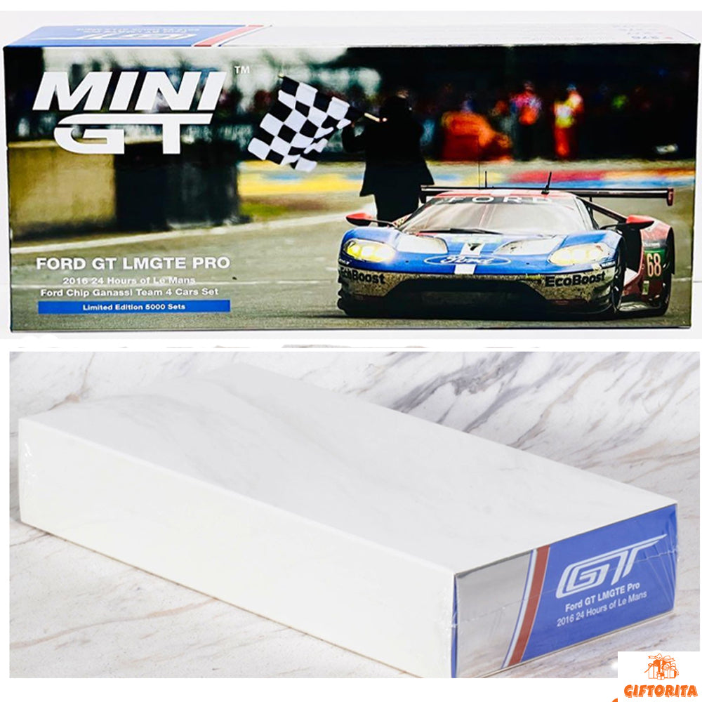 MINI GT (P00119) -  Ford GT LMGTE PRO 2016 24 Hrs of Le Mans Ford Chip Ganassi Team 4 Cars Set