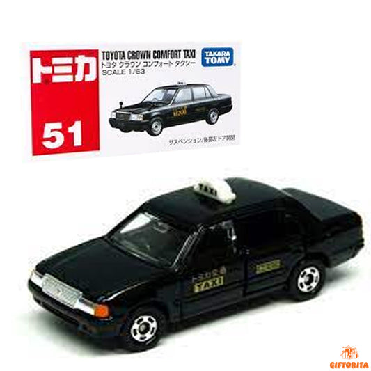 DIE CAST 1:63 – TOMICA REGULAR 51 – TOYOTA CROWN COMFORT TAXI – BLACK