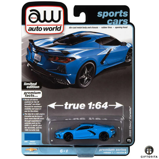 Auto World 1:64 Die Cast 8 – 2020 Chevy Corvette Rapid Blue