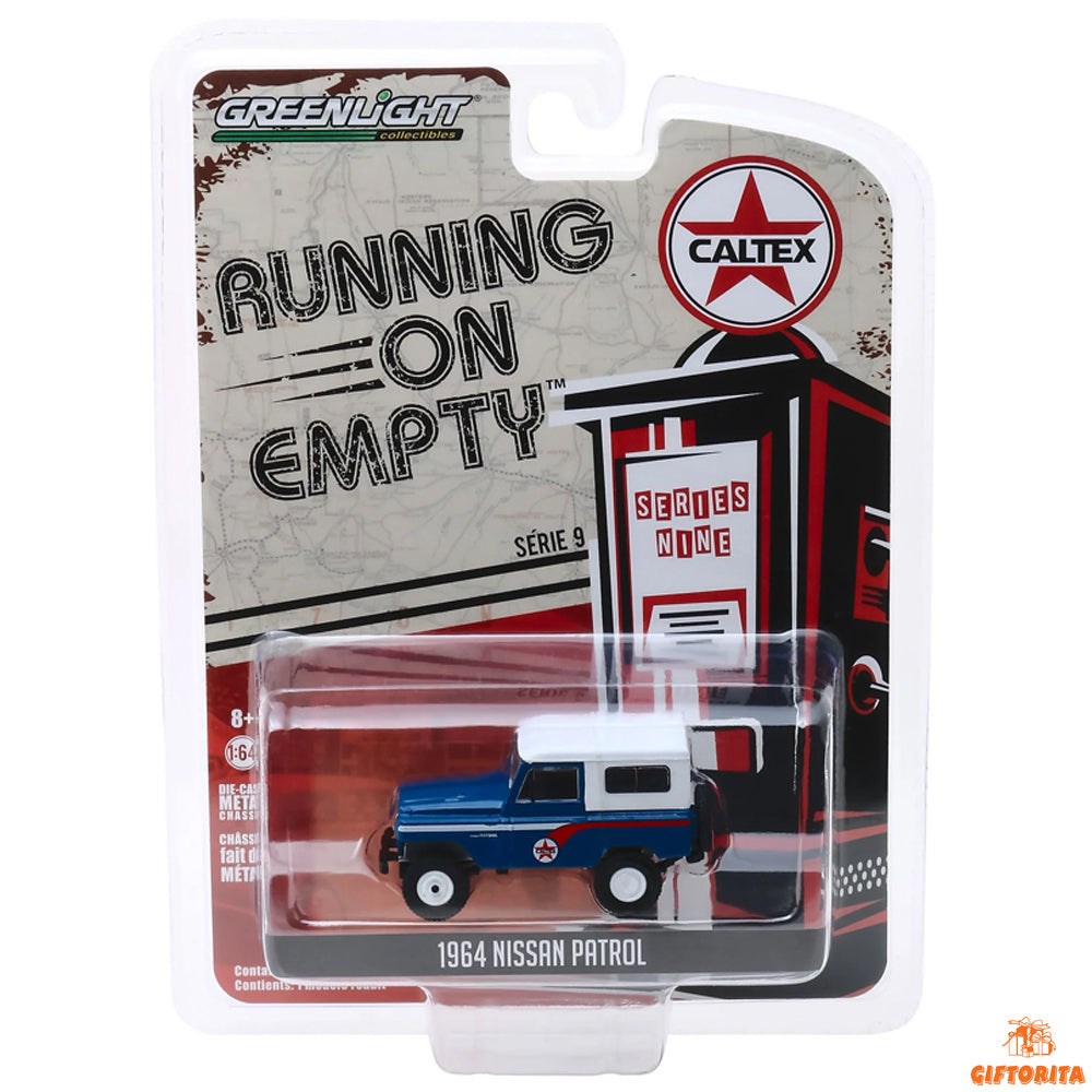 GreenLight Running on Empty Series 9 Die Cast 1:64 (P00981) – 1964 Nissan Patrol – Caltex