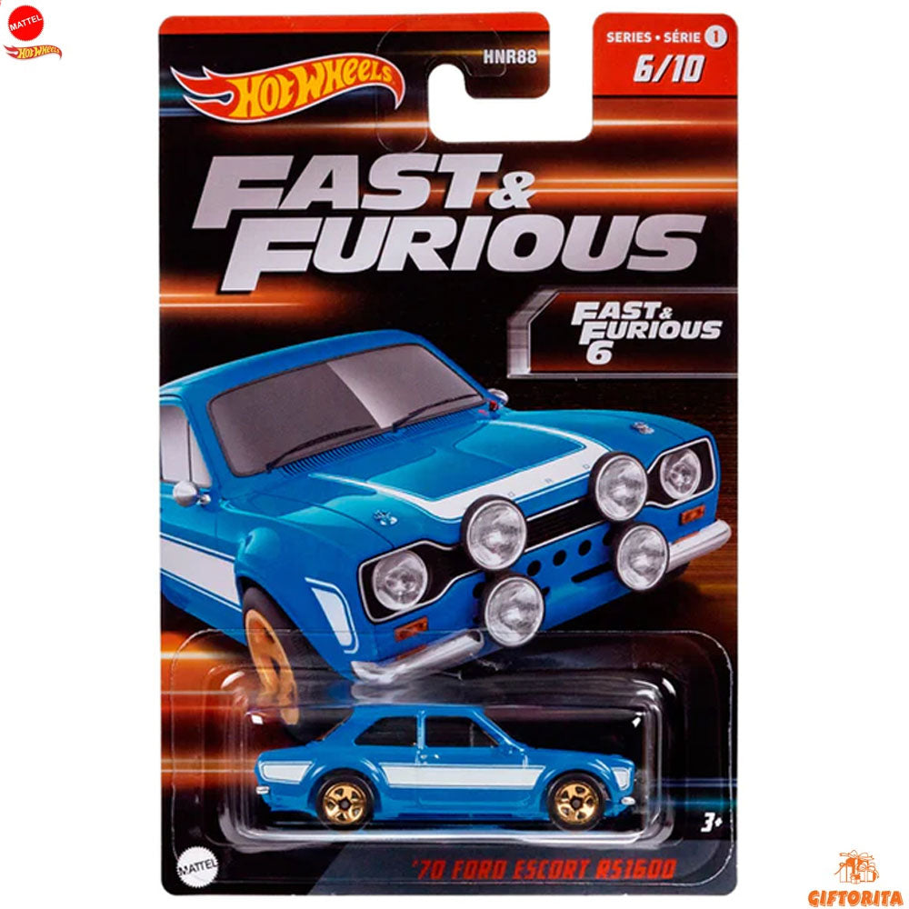 Hot Wheels Regular Ford 2  –  F&F –  70 Ford Escort RS1600  – 6/10 – Blue