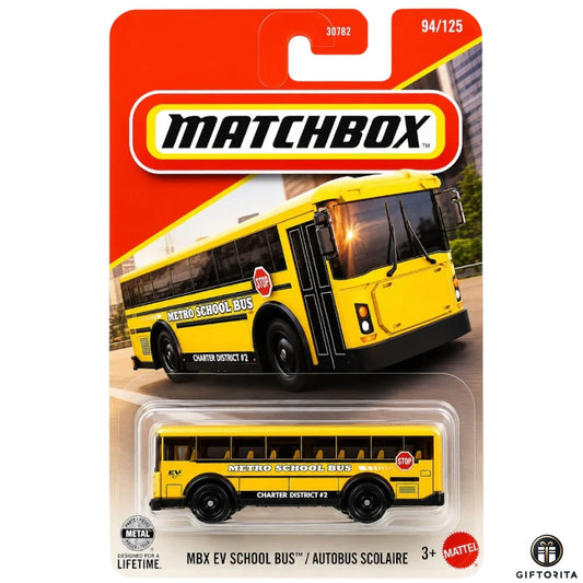 Matchbox Regular Card (P00015) - MBX EV School Bus - 123/125 - Yellow