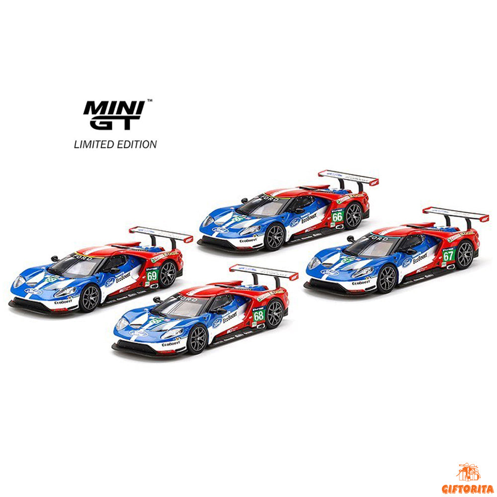 MINI GT (P00119) -  Ford GT LMGTE PRO 2016 24 Hrs of Le Mans Ford Chip Ganassi Team 4 Cars Set