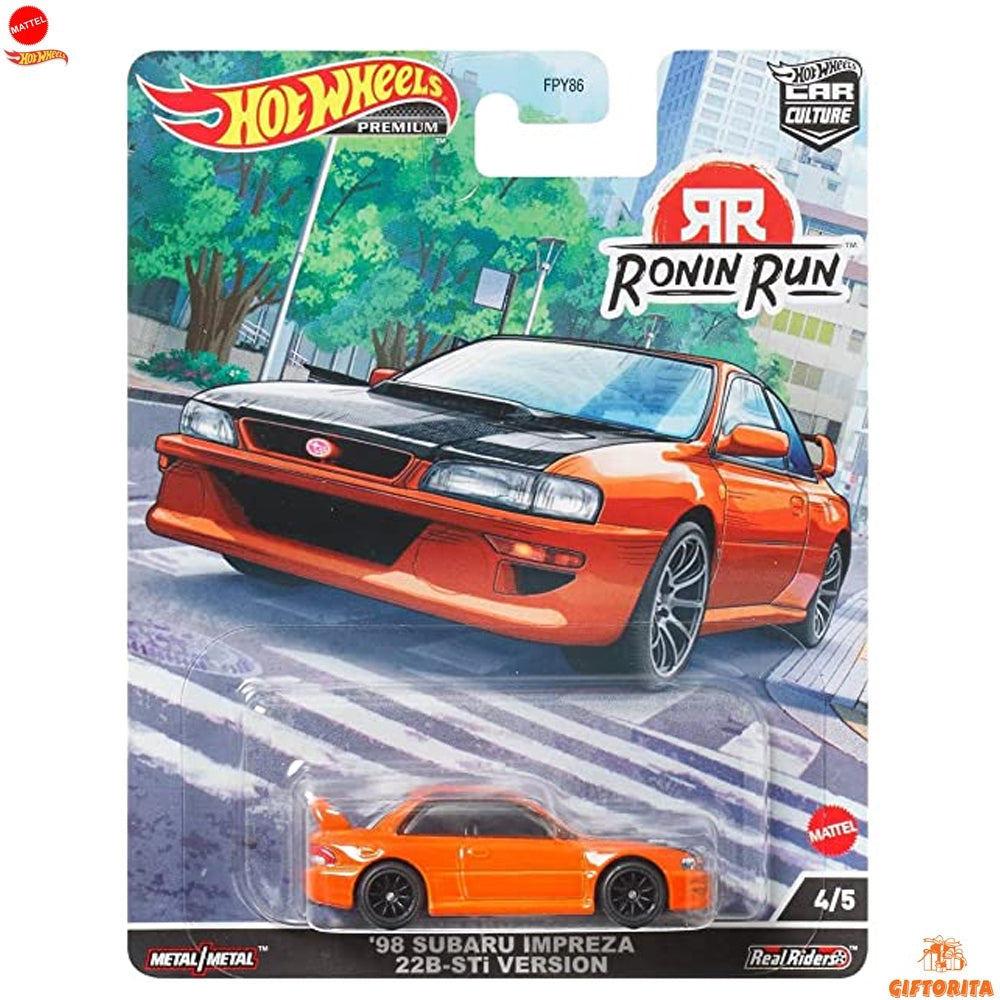 Hot Wheels Premium Single 4 – 98 Subaru Impreza 22B-STi Version – RONIN RUn – 4/5 – Orange