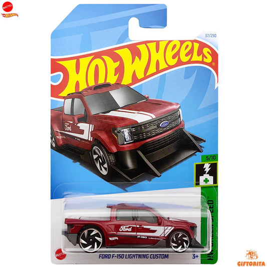 Hot Wheels Regular Ford 1 – Ford F-150 Lightning Custom – 5/10 & 37/250 – Red