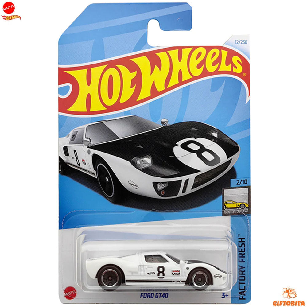 Hot Wheels Regular Ford 1 - FORD GT40 – 2/10 & 12/250 – White & Black