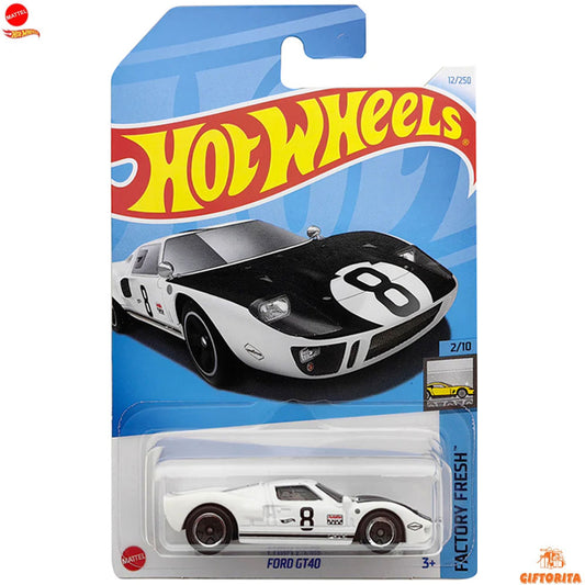 Hot Wheels Regular Ford 1 - FORD GT40 – 2/10 & 12/250 – White & Black