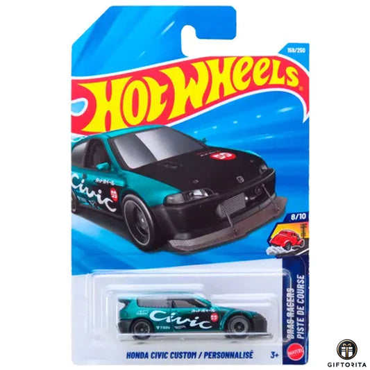 Hot Wheels Regular - Honda Civic Custom Personnalise - 8/10 & 159/250-Blue