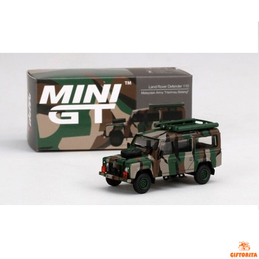 MINI GT 1:64 Die Cast # 321- Land Rover Defender 110 Malaysian Army