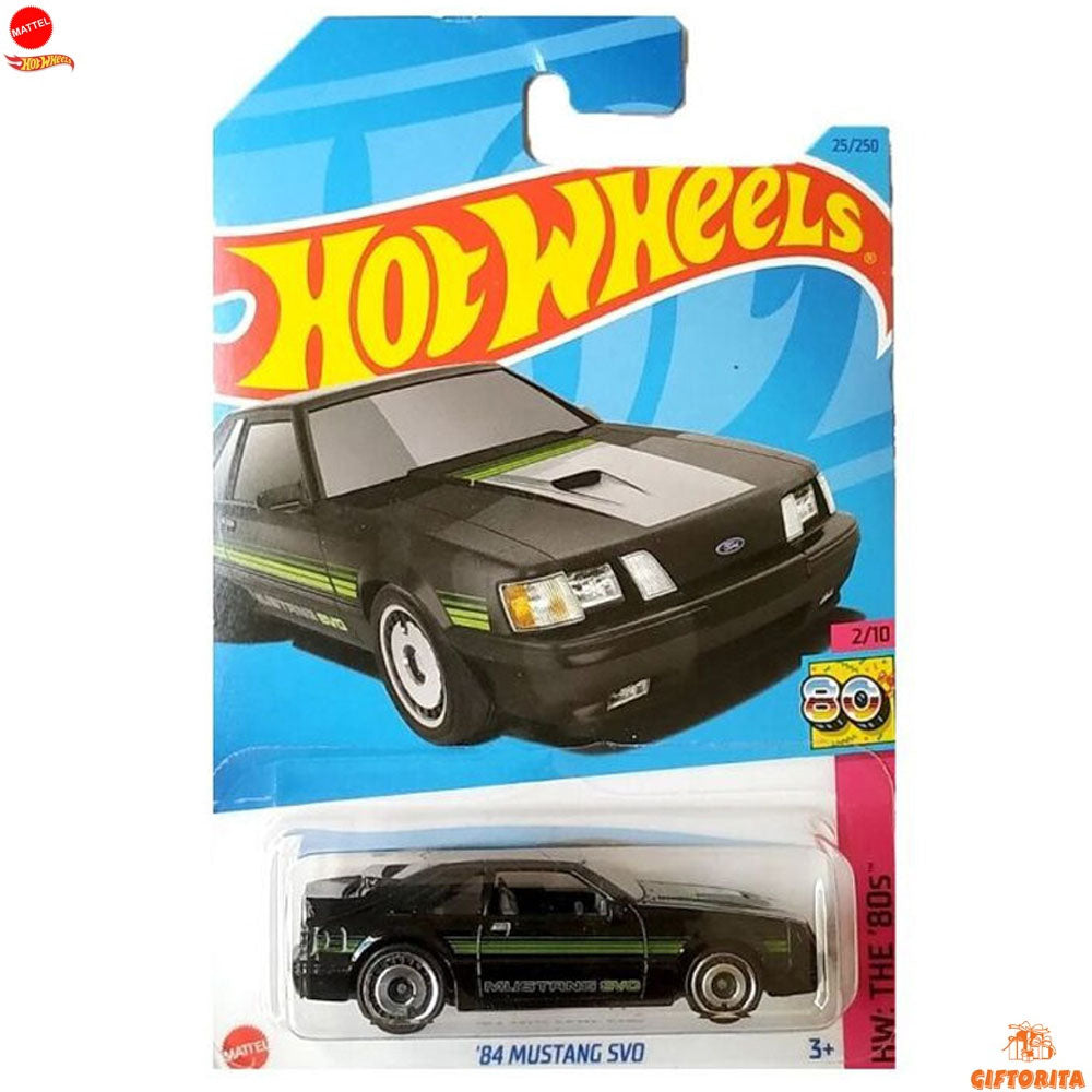 Hot Wheels Regular Ford 1  –  84 Mustang SVO – 2/10 & 25/250  –  Black + Green Liner