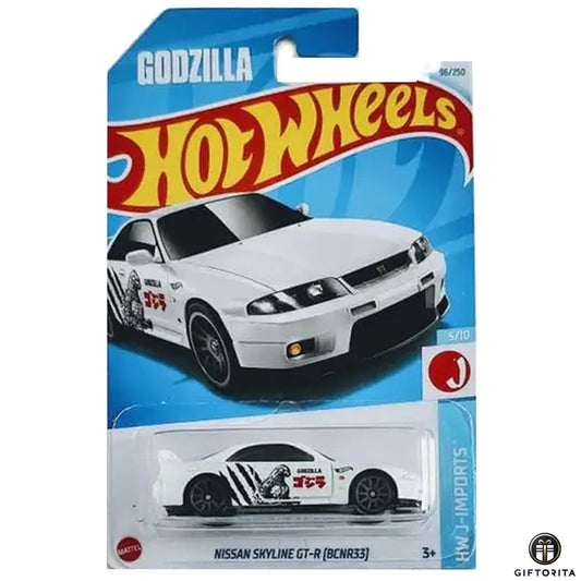 Hot Wheels Regular Nissan 1 – Nissan Skyline GT-R [BCNR33] (Godzilla) – 5/10 & 96/250 – White & Gray Liner