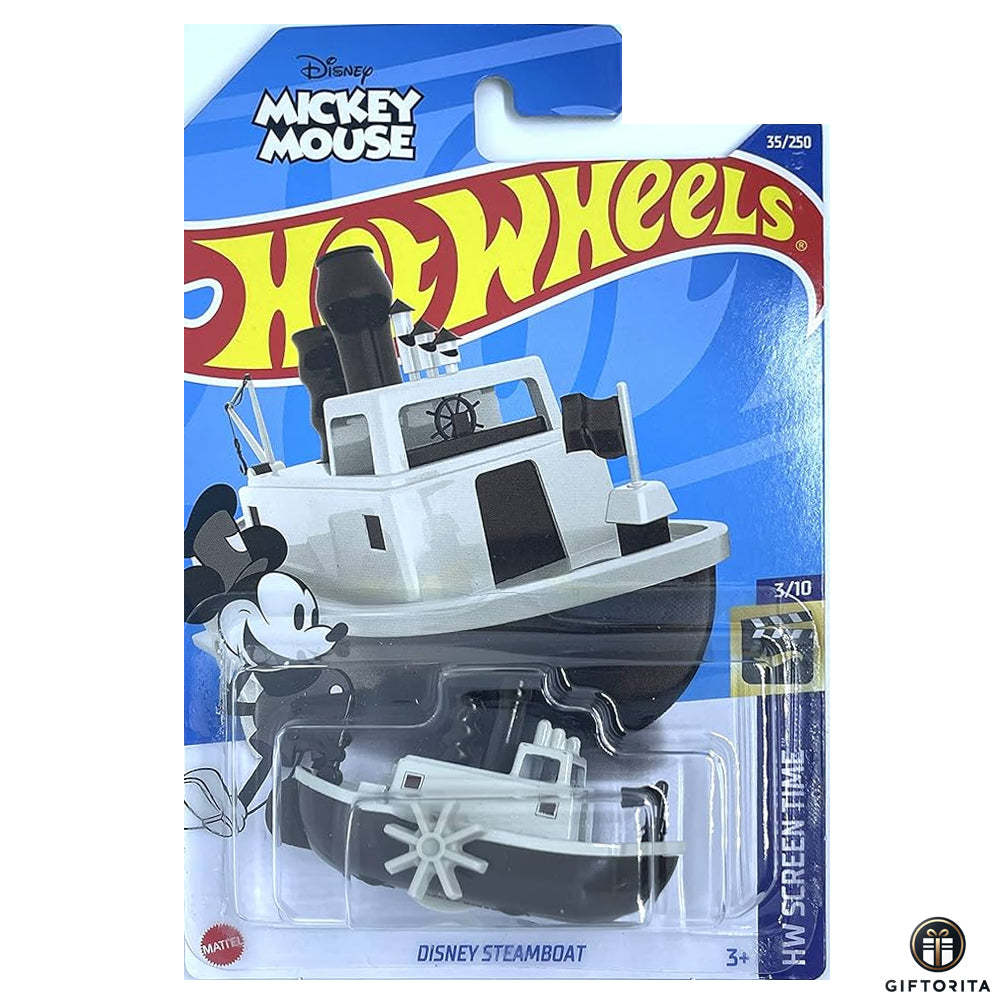 Hot Wheels Regular - Disney Steamboat - 10/10 & 166/250 - Black & White