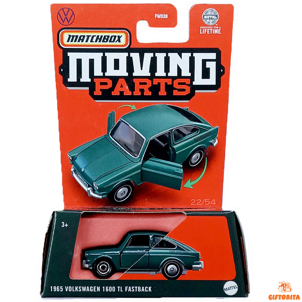 Matchbox Moving Parts P00118 – 1965 Volkswagen 1600 TL Fastback – 22/54 – Green