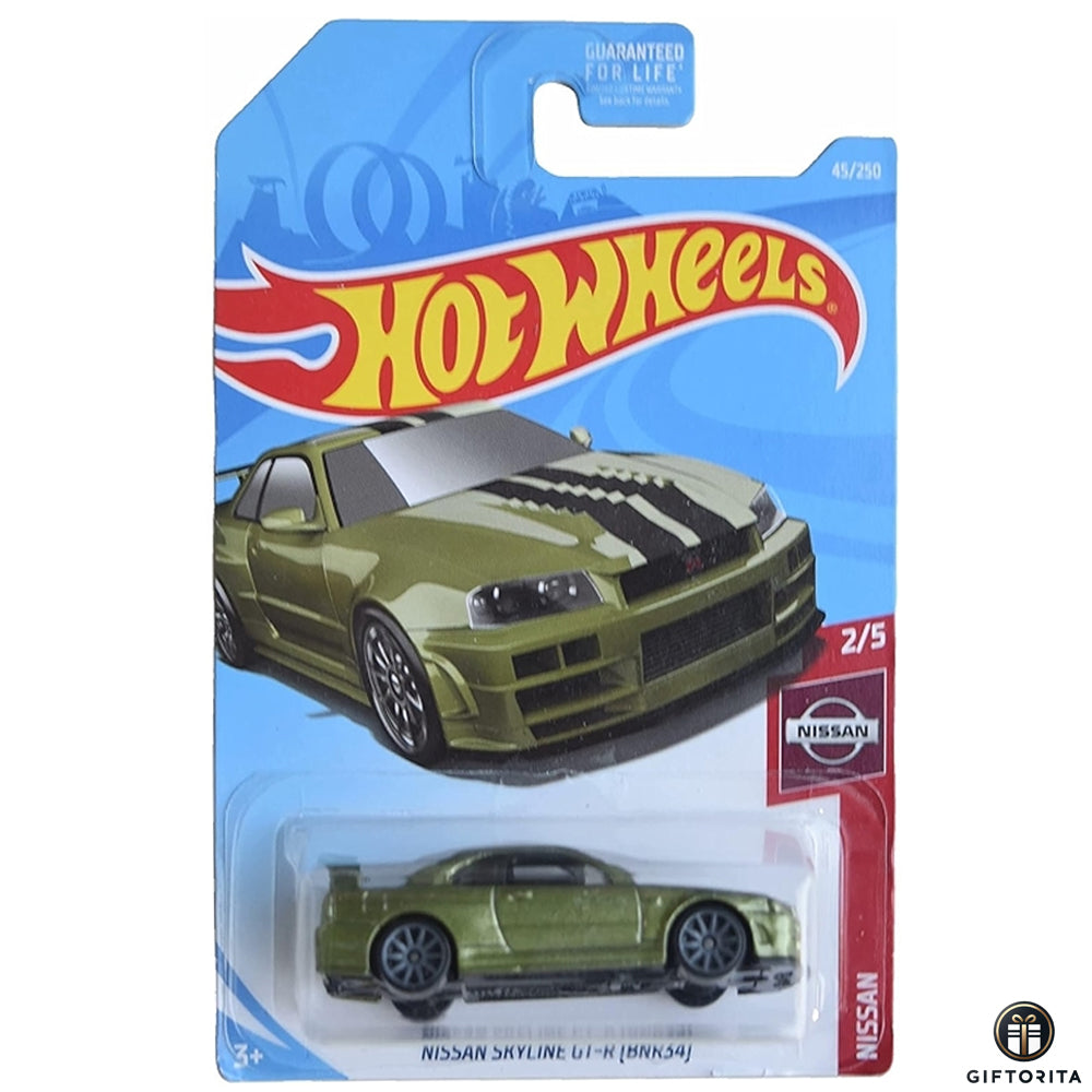 Hot Wheels Regular Nissan - Nissan Skyline 2000 GT-R [BNR34] - 2/5 & 45/250 - Green