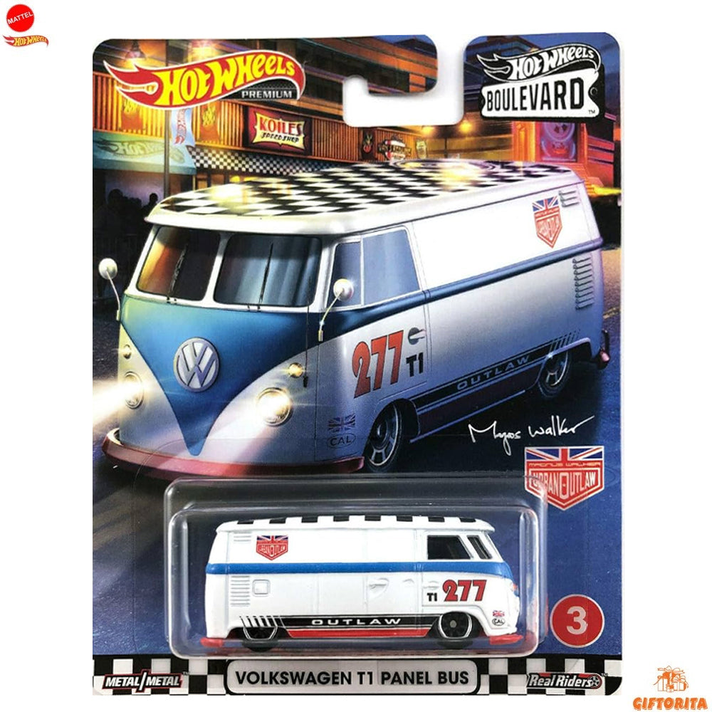 Hot Wheels Premium Single 4 – Boulevard 3 – Volkswagen T1 Panel Bus – White