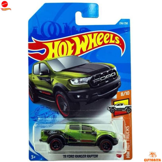 Hot Wheels Regular Ford 1 – 19 Ford Ranger Raptor – 8/10 & 236/250 – Green Pickup