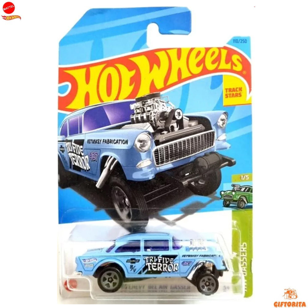 Hot Wheels Regular – 55 Chevy Belair Gasser – 1/5 & 110/250 – Skyblue