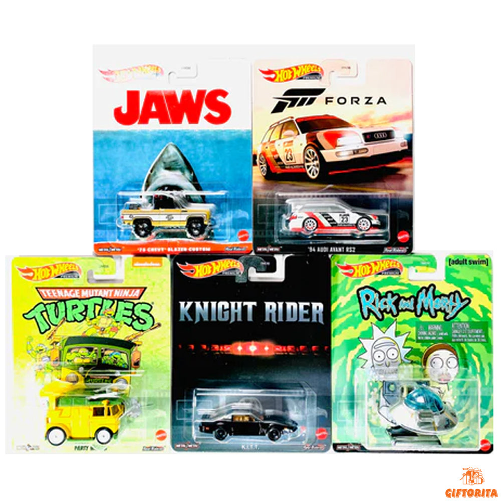 Hot Wheels Premium (P01176) – Hot Wheels 2023 Retro Entertainment Case Q Set of 5