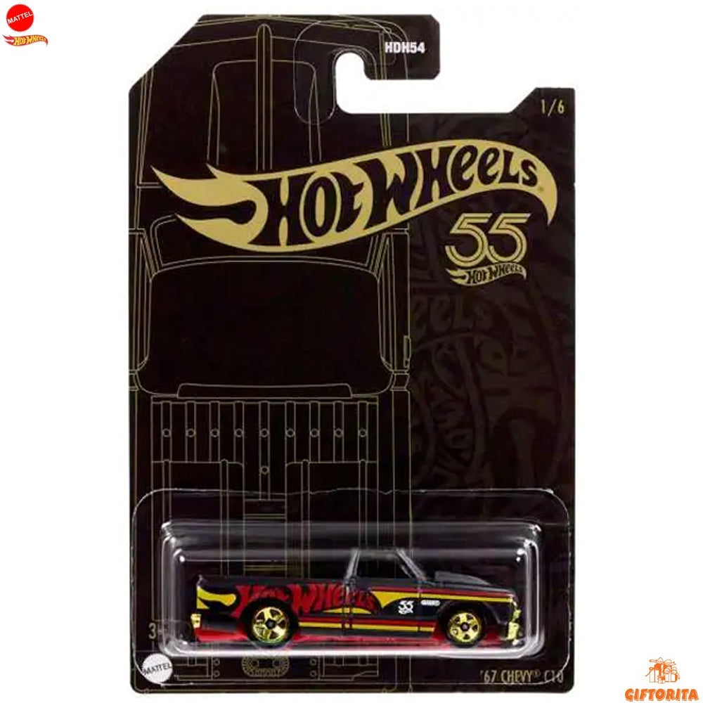 Hot wheels Regular – 67 Chevy C10 – 55 Anniversary – 1/6 – Black + Golden