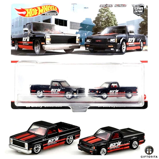 Hot Wheels Premium 2 Pack Set (P00009) – CAR CULTURE – ’83 Chevy Silverado and ’91 GMC Syclon