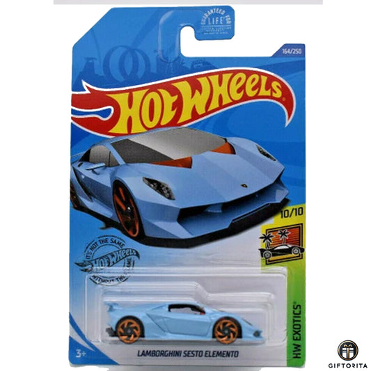 Hot Wheels Regular Lamborghini -  Lamborghini Sesto Elemento - 10/10 & 164/250 - Skyblue