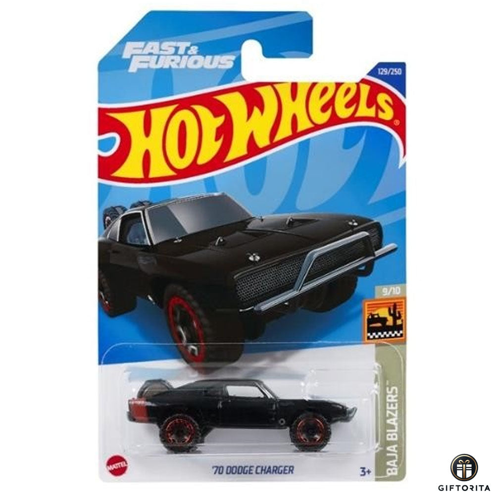 Hot Wheels Regular Dodge #  F&F - 70 Dodge Charger - 9/10 & 129/250 - Black