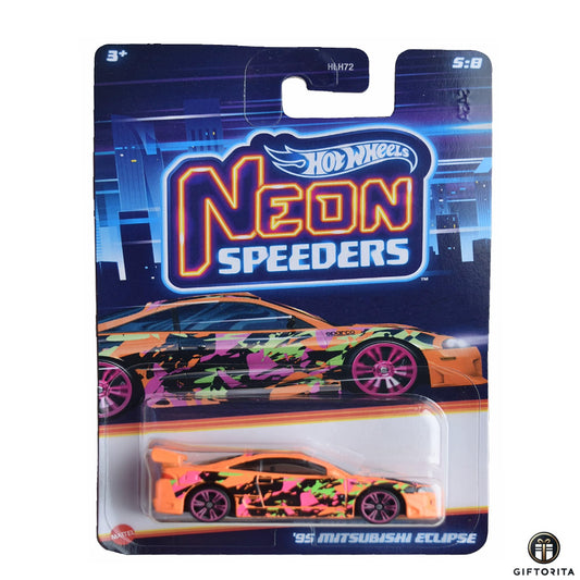 Hot Wheels Regular -  Neon Speeders - `95  Mitsubishi Eclipse - 5/8 - Orange