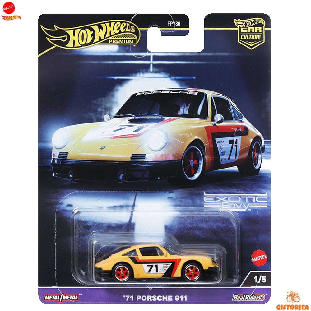 Hot Wheels Premium Single 4  – 71 Porsche 911 – 1/5 – Yellow