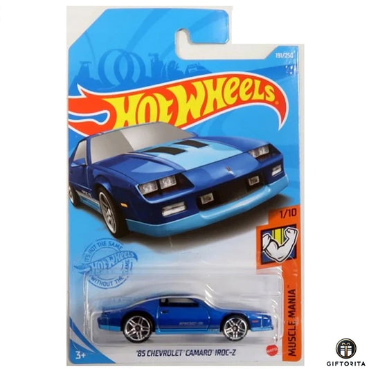 Hot Wheels Regular Camaro - 85 Chevrolet Camaro Iroc -Z - 1/10 & 191/250 - Blue