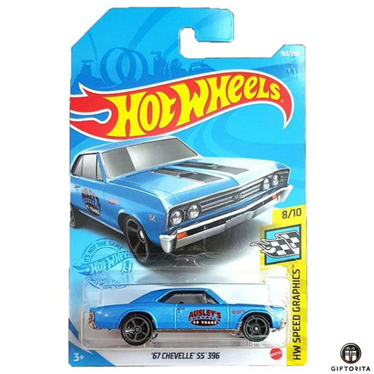 HOT WHEELS Regular – 67 Chevelle SS 396 – 8/10 & 183/250 – Blue
