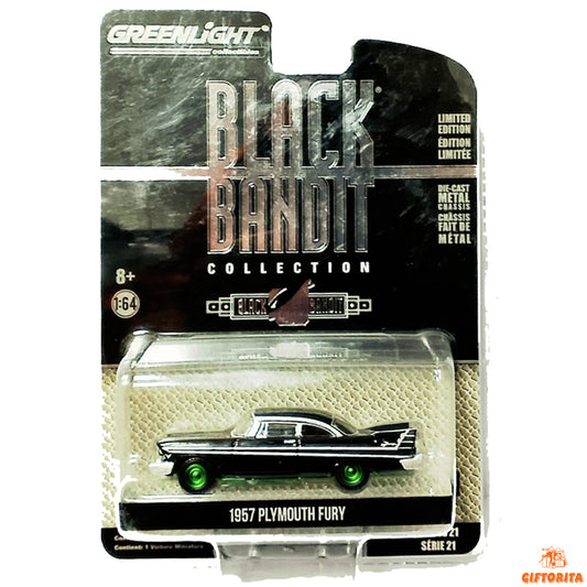 Greenlight Die Cast 1:64 Chase (P01220) – Black Bandit – 1957 Plymouth Fury