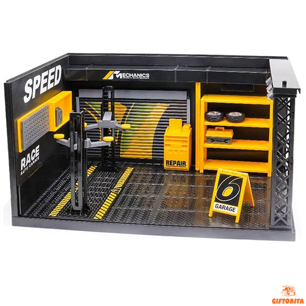 DIORAMA (P01266) - Die Cast 1:24 # Mach Speed – Ultimate Sprint Racing – Diy Repair Base