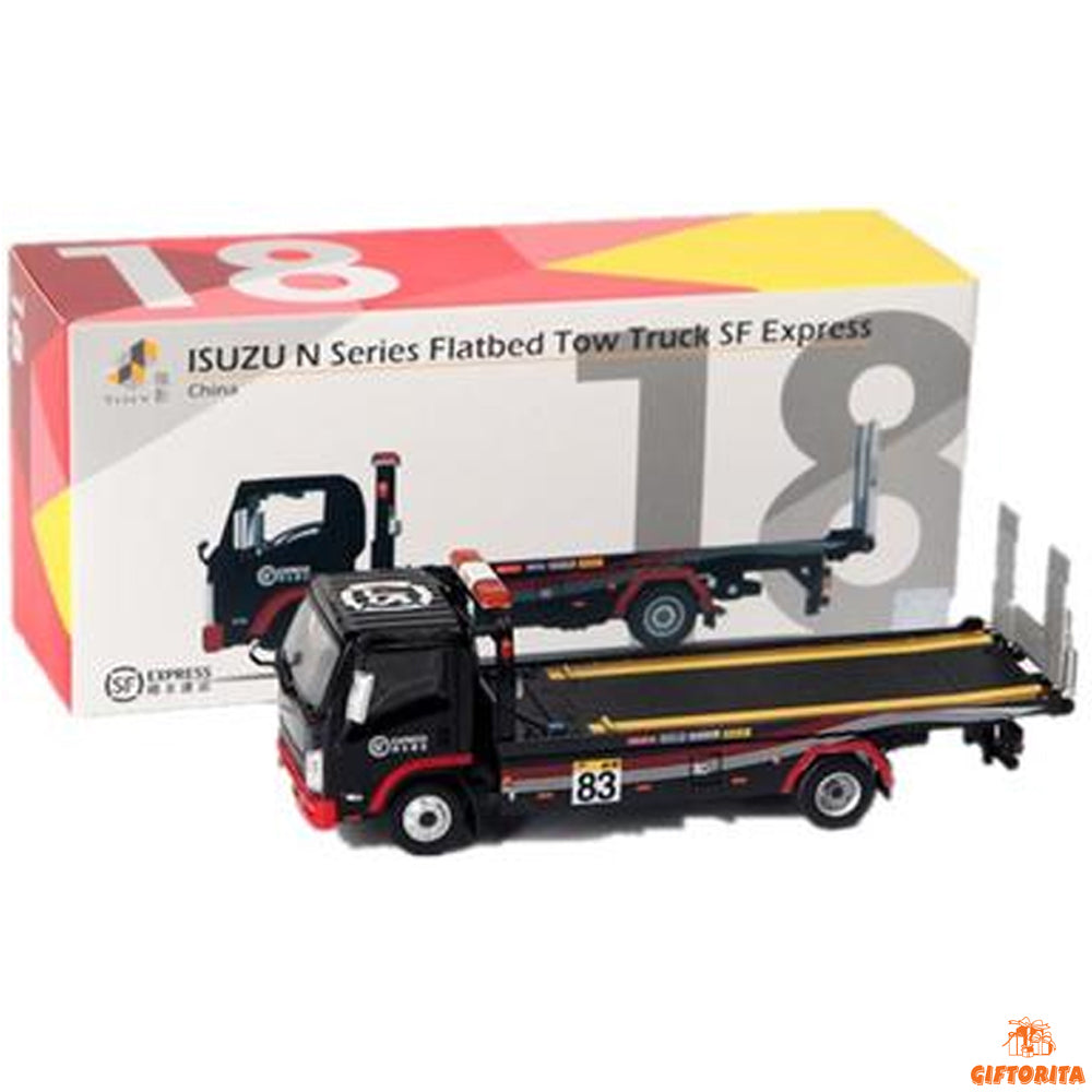 Tiny (P00133) 1:64 Die Cast # 18 – Isuzu N Series Flatbed Tow Truck – SF Express