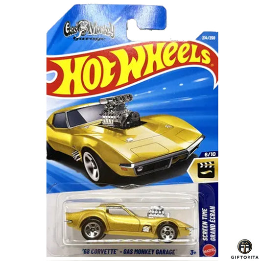 Hot Wheels Regular -68 corvette - gas monkey garage - 6/10 & 214/250 - Golden