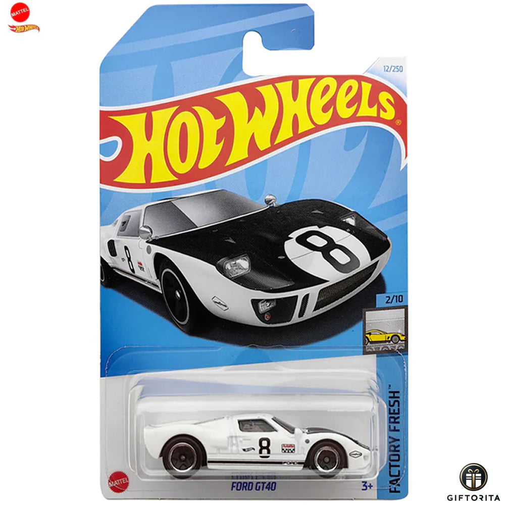 Hot Wheels Regular Ford 1 - FORD GT40 – 2/10 & 12/250 – White & Black