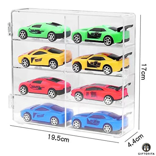 Display Case – 1:64 Diecast Acrylic 8 Cabinet Display Box (P01219)