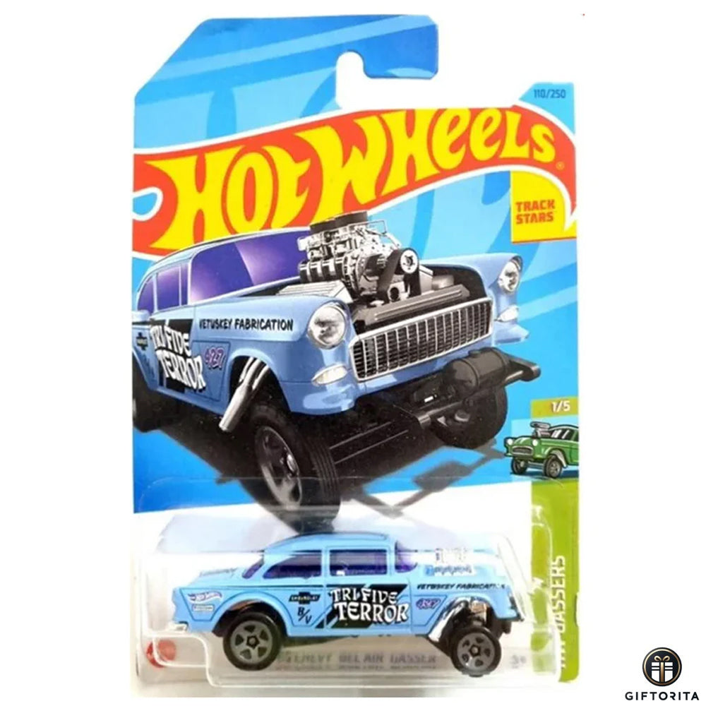 Hot Wheels Regular – 55 Chevy Belair Gasser – 1/5 & 110/250 – Skyblue