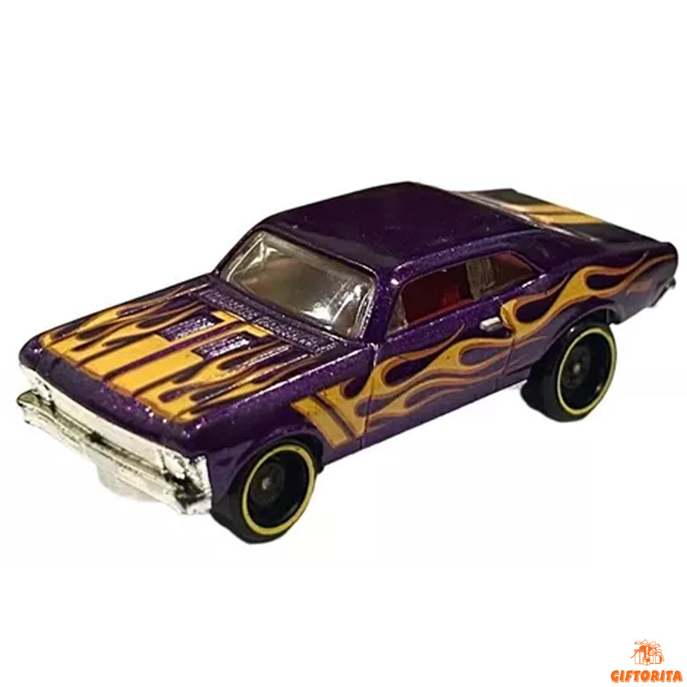 Hot Wheels Super Treasure Hunt (P00423) – 68 CHEVY NOVA – HW FLAMES – 3/10 – ONCE OPEN (CARD AVAILABLE)